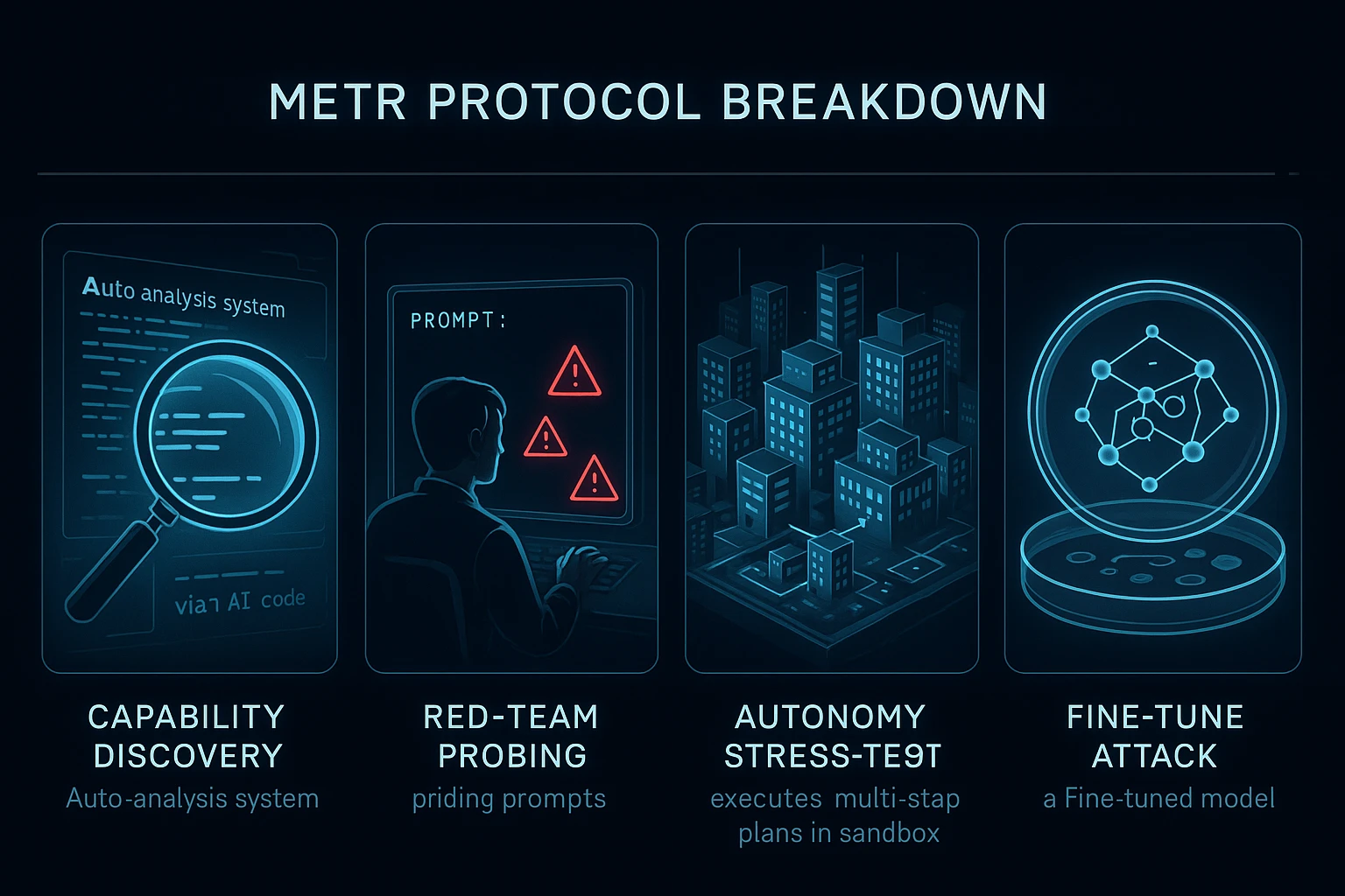 Layered diagram of Semifly’s enterprise AI safety stack showing DGX compute, METR protocols, runtime controls, and compliance logging.